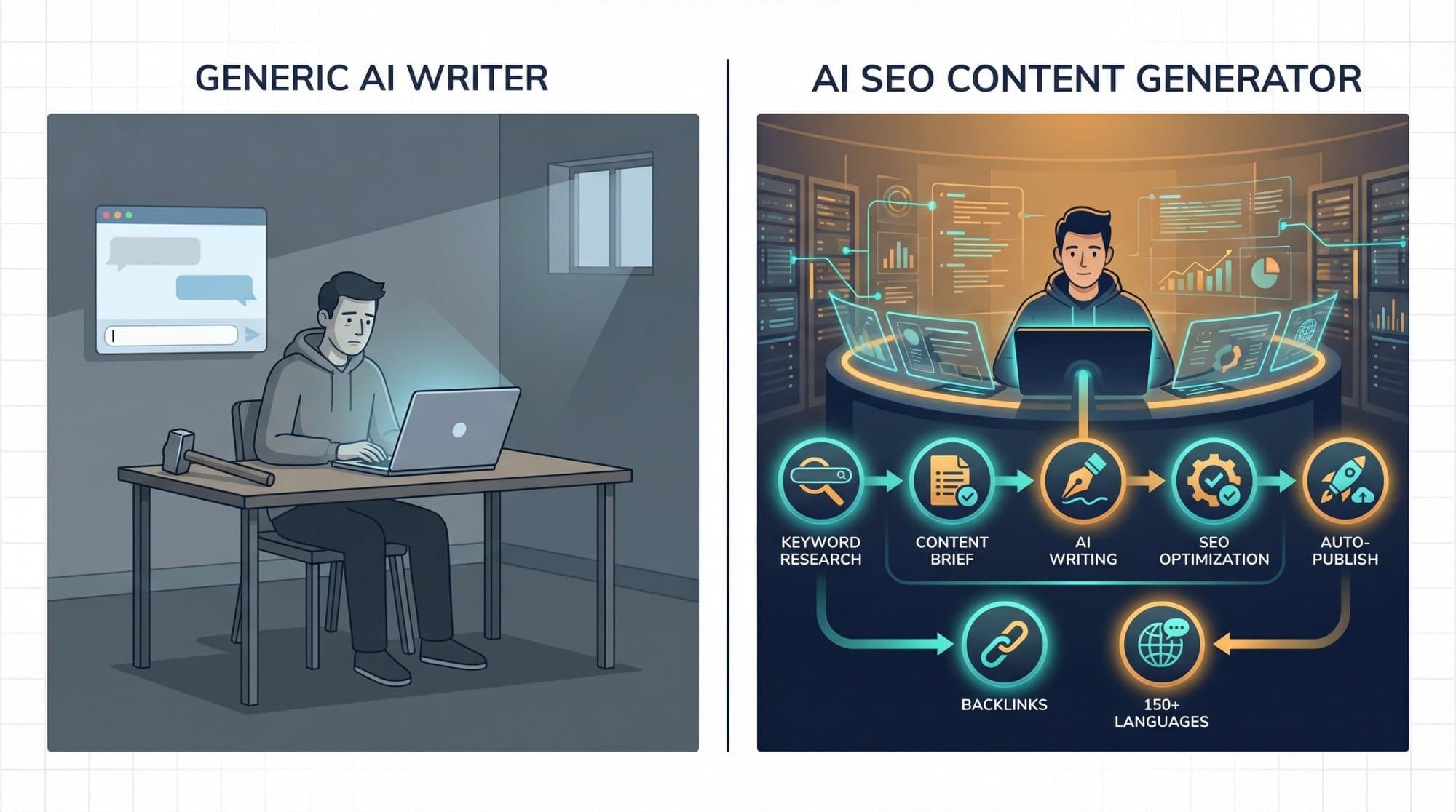 AI SEO Content Generator vs Generic AI Writers: Key Differences